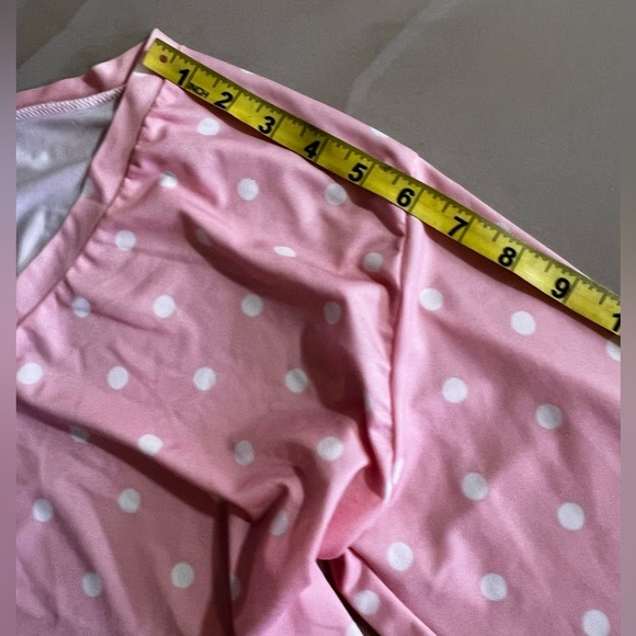 LILY by Firmiana Tunic Top Womens L Large FLORAL PINK Blue POLKA DOT Shirt - Picture 9 of 16